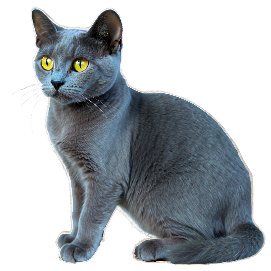 Russian Blue Cat In Elegant Pose Png 88