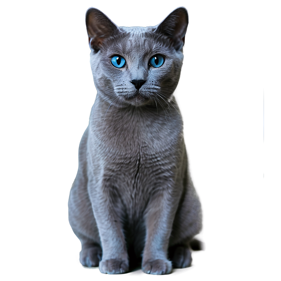 Russian Blue Cat With Sparkling Eyes Png 90