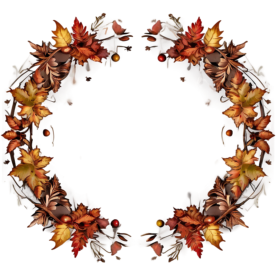 Rustic Autumn Wreath Png Axu