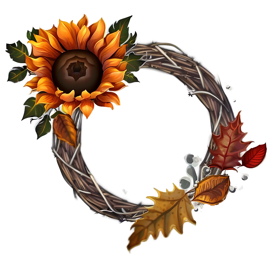 Rustic Autumn Wreath Png Hcf