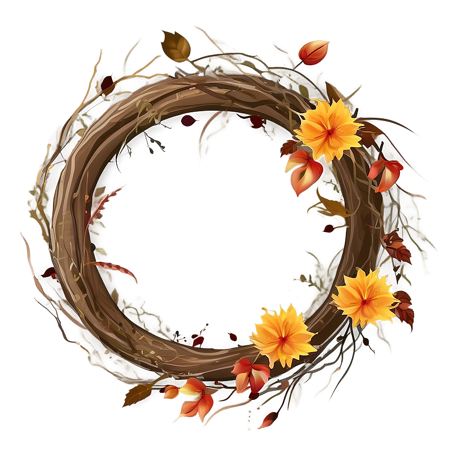 Rustic Autumn Wreath Png Pvc50