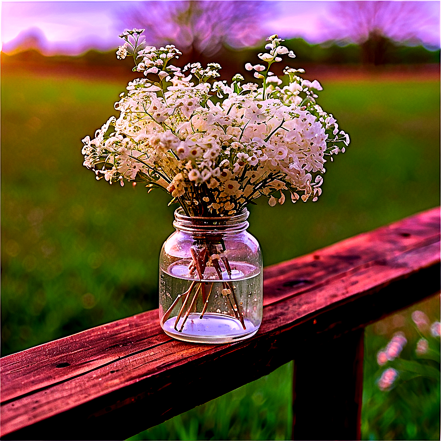 Rustic Babys Breath Centerpiece Png 28