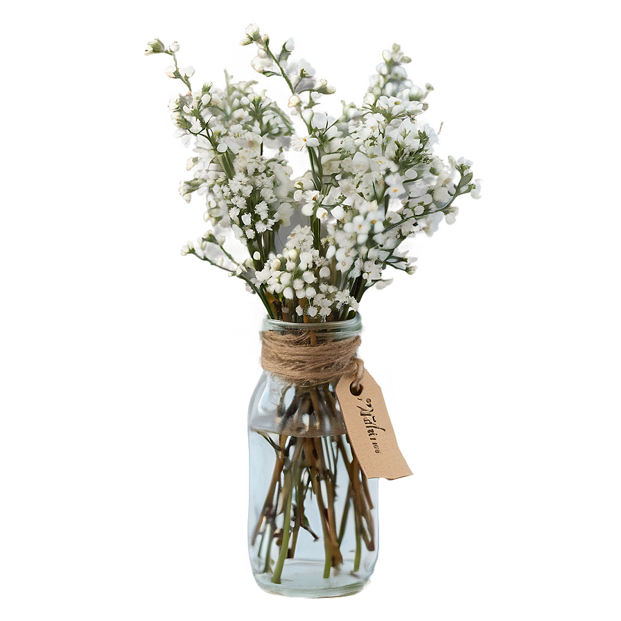 Rustic Babys Breath Centerpiece Png Tyn