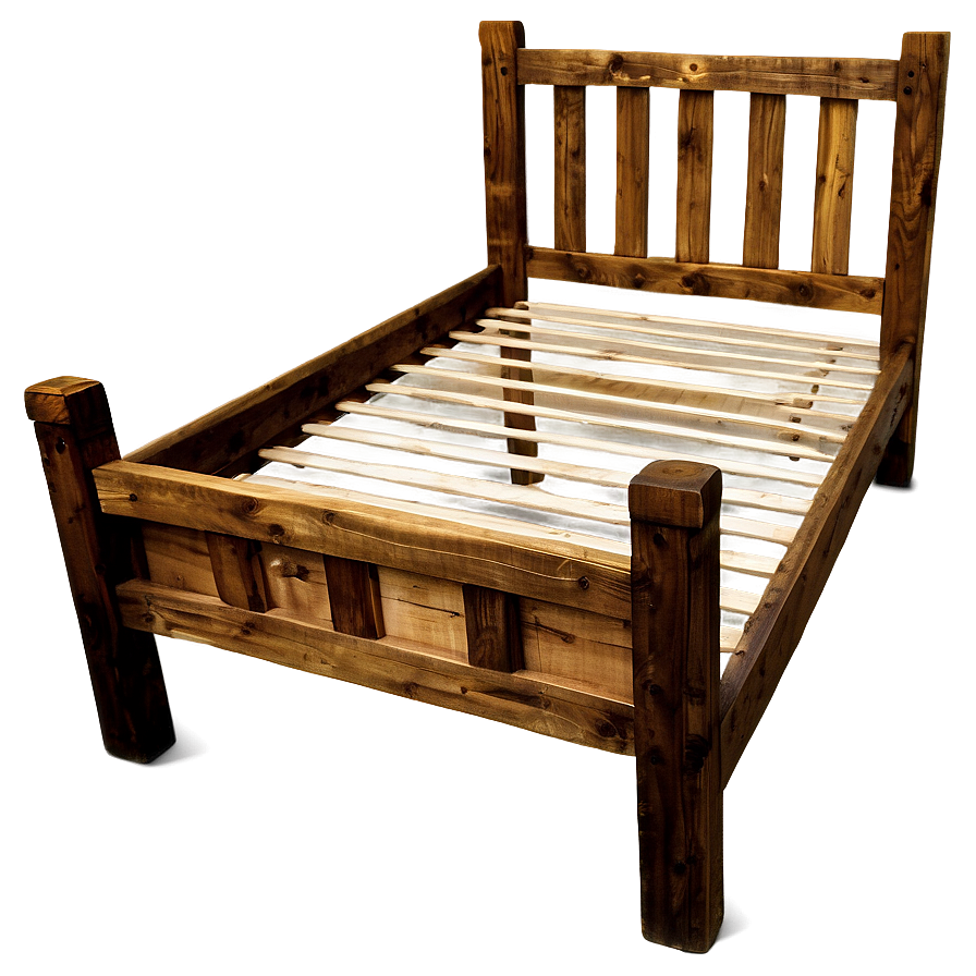 Rustic Bed Frame Wood Png 06282024