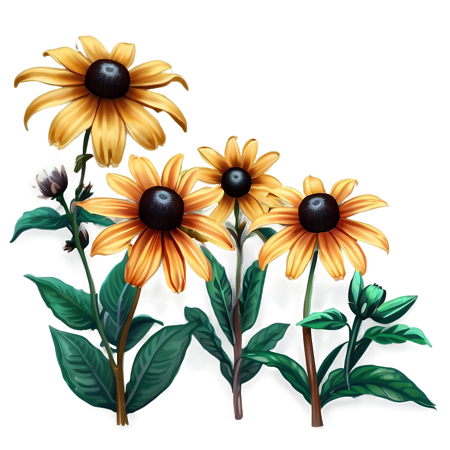 Rustic Black Eyed Susan Field Png 06282024