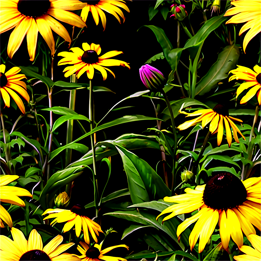 Rustic Black Eyed Susan Field Png Pal