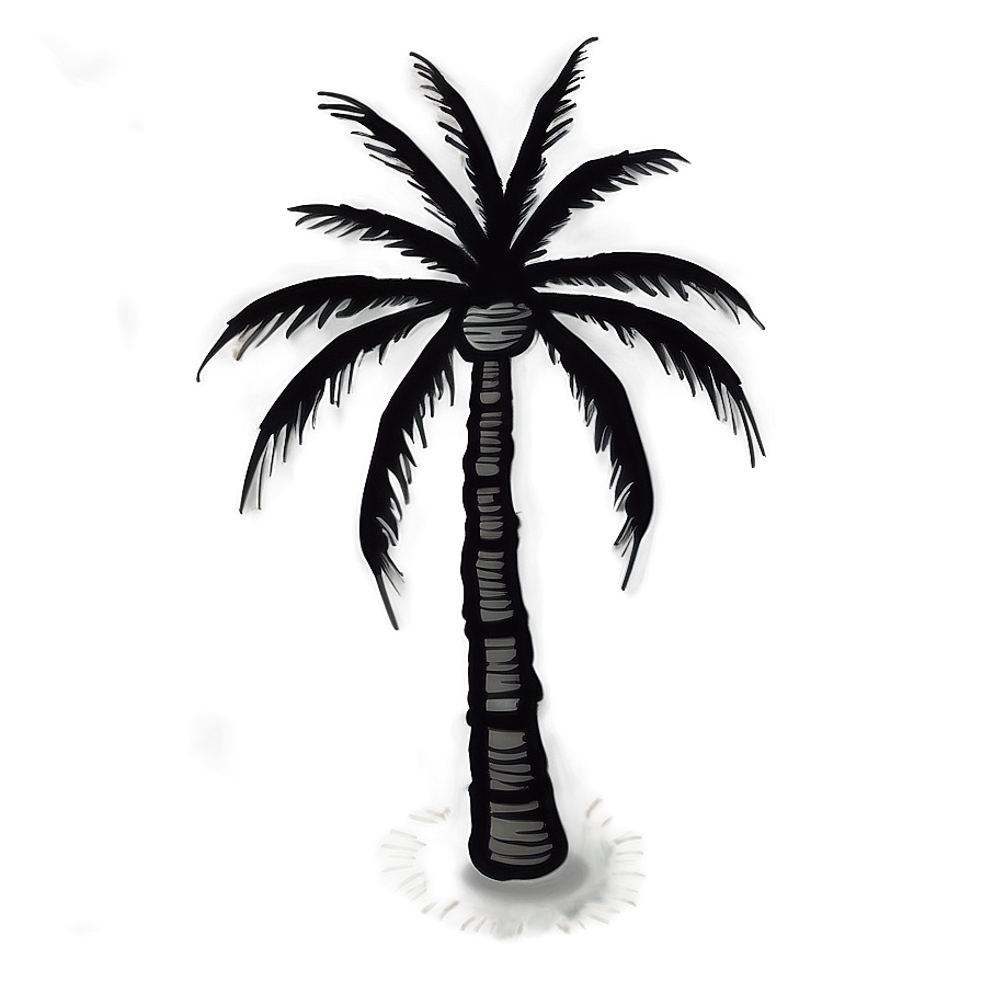 Rustic Black Palm Tree Drawing Png 06262024