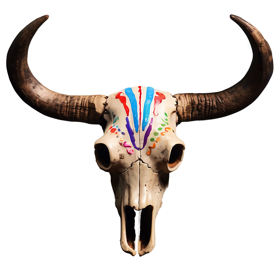 Rustic Bull Skull Art Png Jji