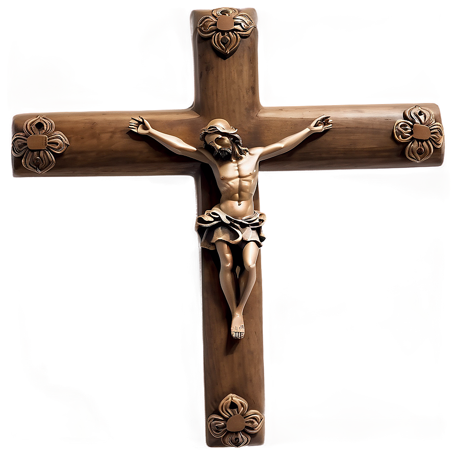 Rustic Catholic Cross Decoration Png Nmx3