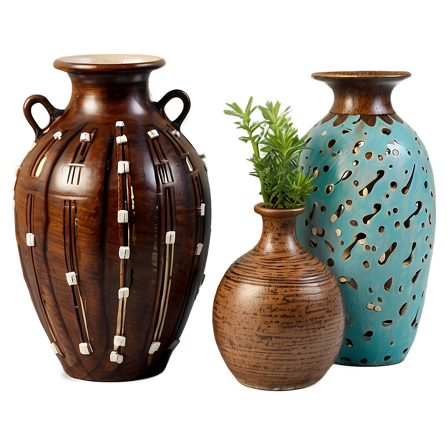 Rustic Ceramic Vases Png 06132024