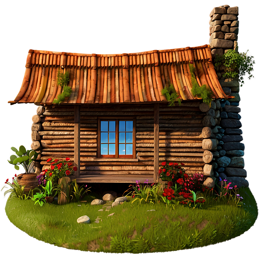 Rustic Cottage On A Hill Png 06202024