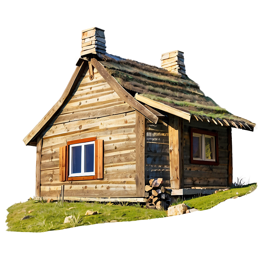 Rustic Cottage On A Hill Png 06202024