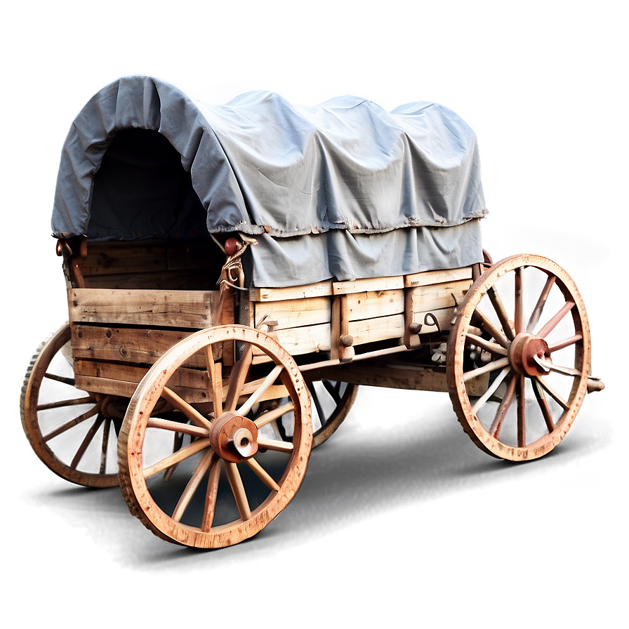 Rustic Covered Wagon Picture Png Glb