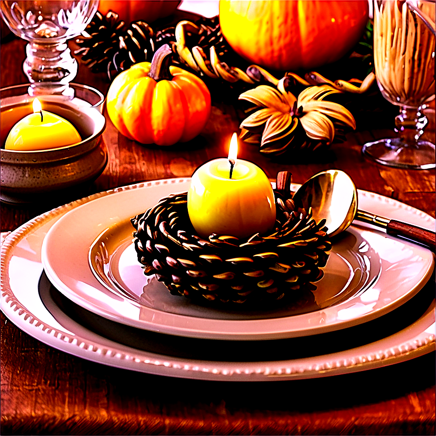 Rustic Fall Table Setting Png Qdm78