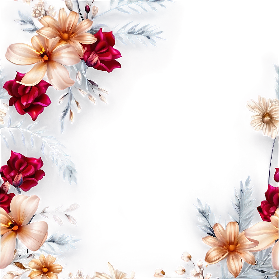 Rustic Flower Border Png Vty46