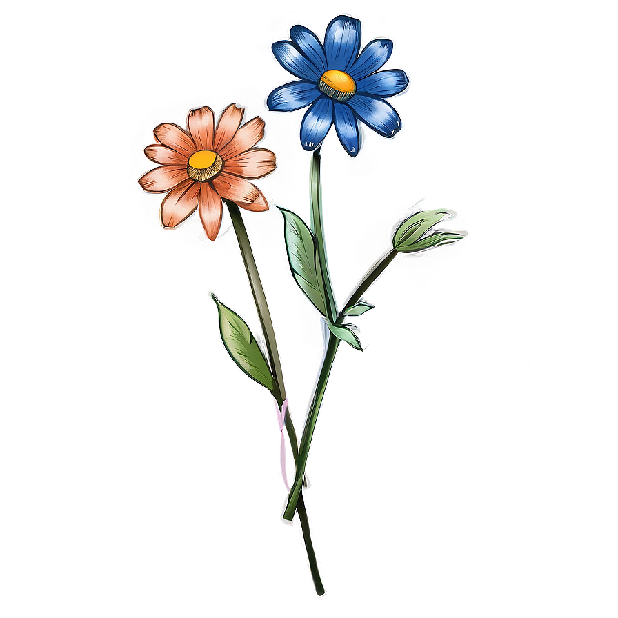 Rustic Flower Drawing Png 24