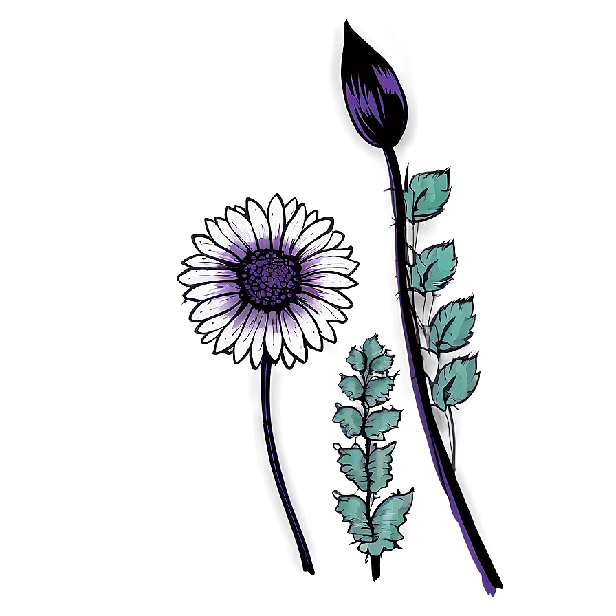 Rustic Flower Drawing Png 55