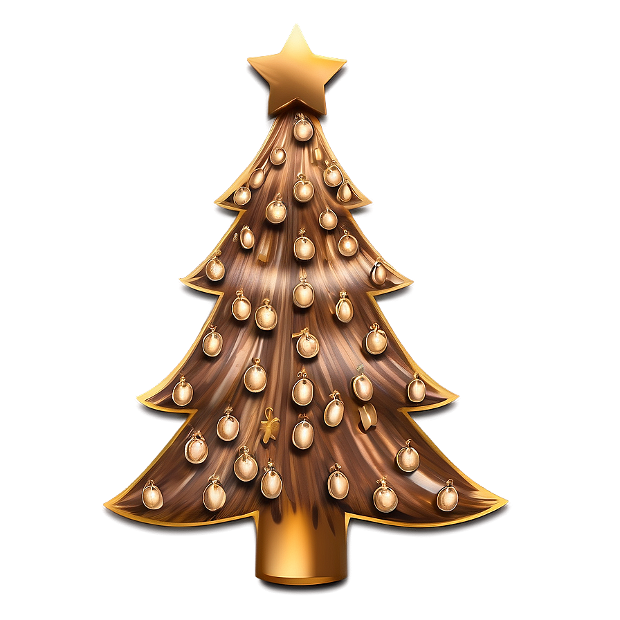 Rustic Gold Christmas Tree Themes Png Nxp