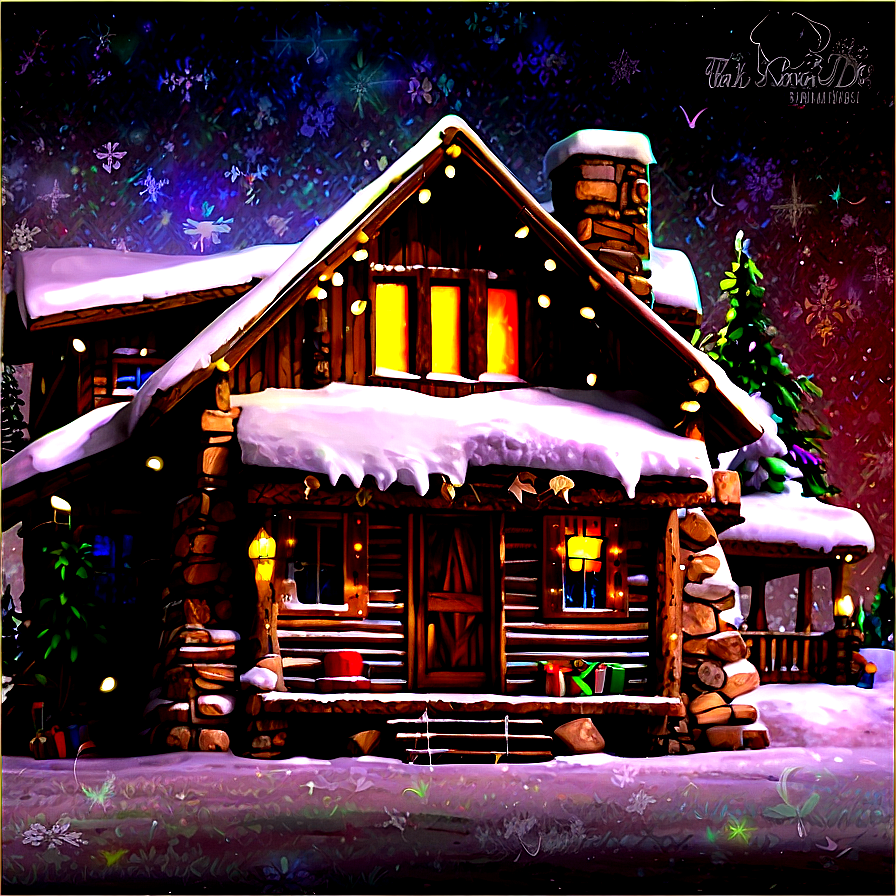 Rustic Noel Log Cabin Png Qna10