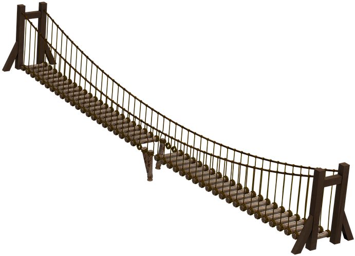 Rustic Rope Bridge3 D Model