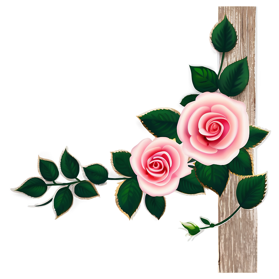 Rustic Rose Decoration Png 06292024