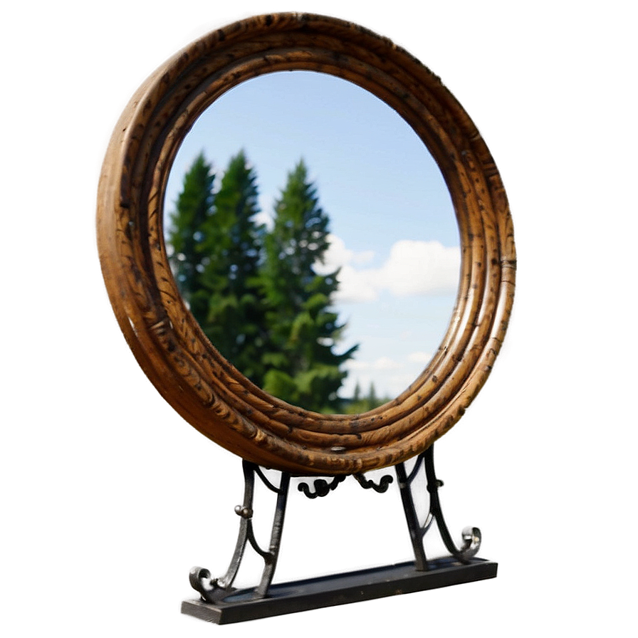 Rustic Round Mirror Png 06292024