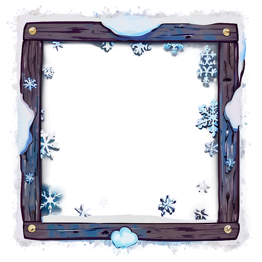 Rustic Snow Border Png Nqc11