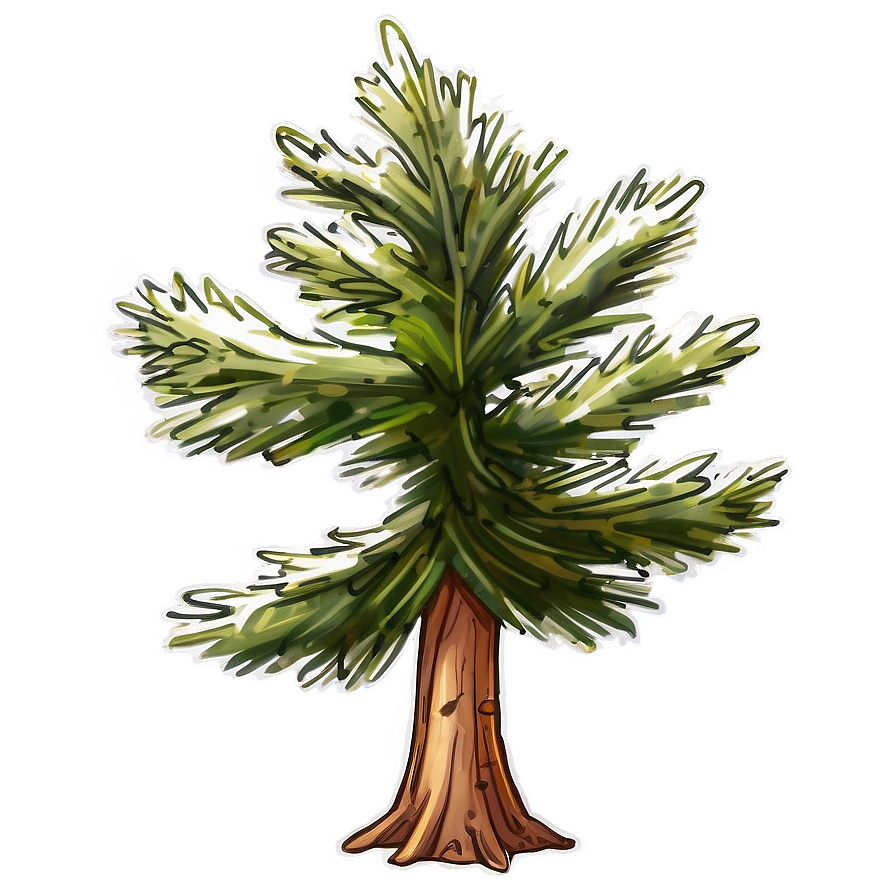 Rustic Spruce Tree Sketch Png Hme