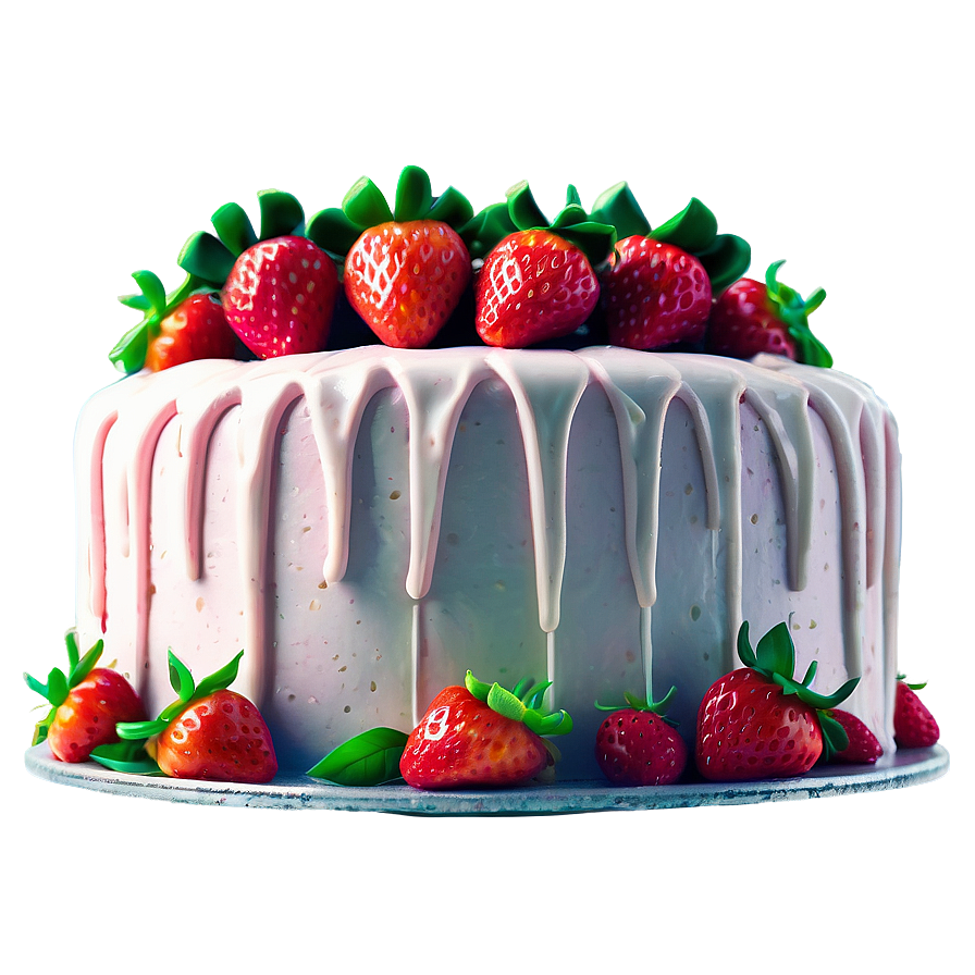 Rustic Strawberry Cake Png Hij