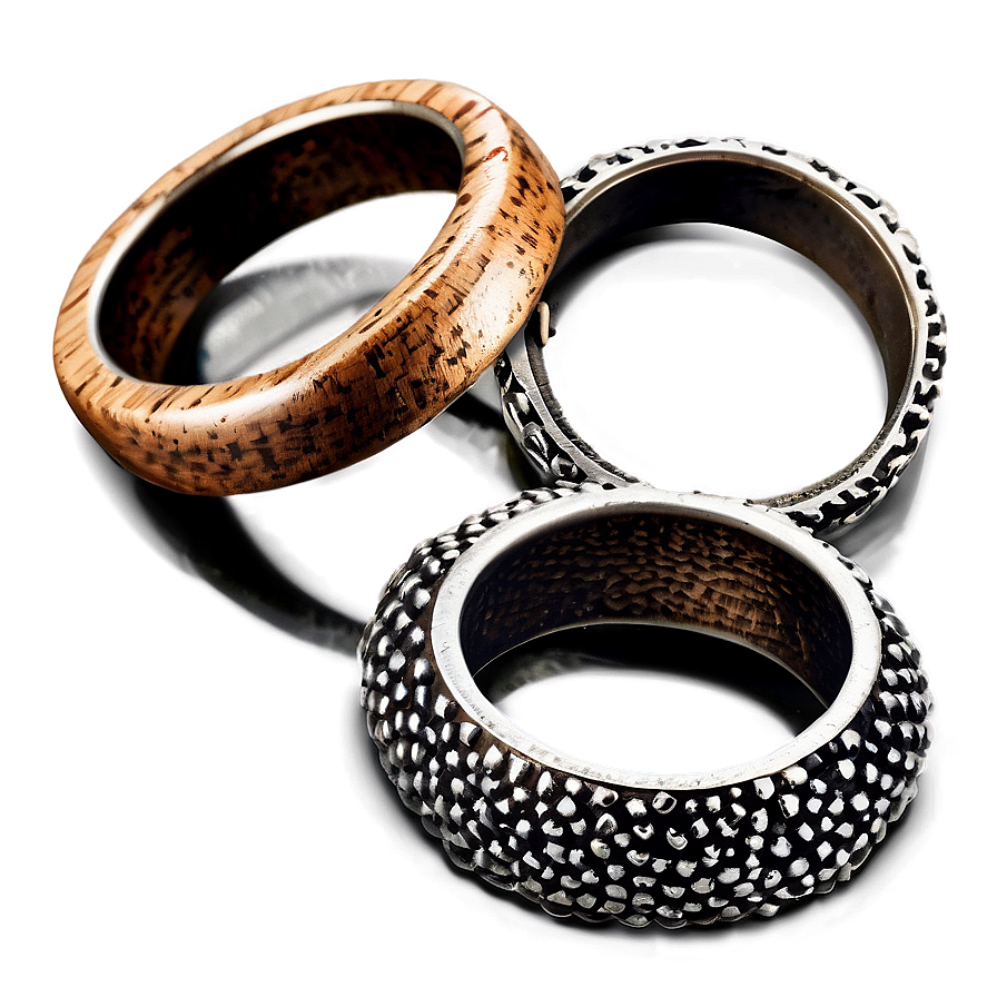 Rustic Textured Rings Png Xif2