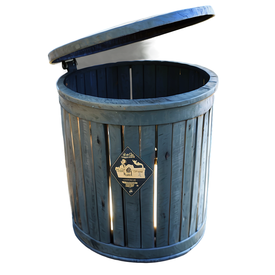 Rustic Trash Bin Rendering Png 5