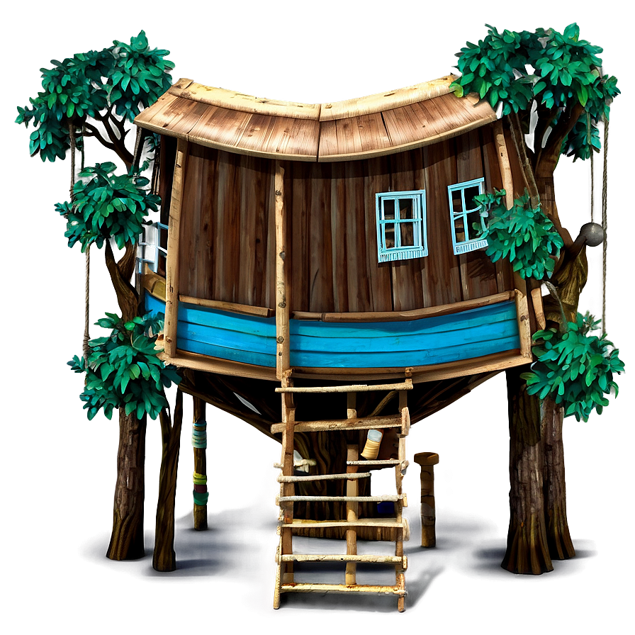 Rustic Tree House Png 06282024