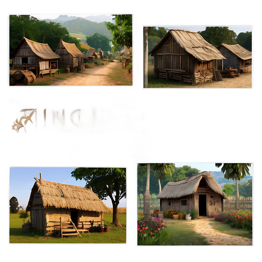 Rustic Village Scene Png 06252024