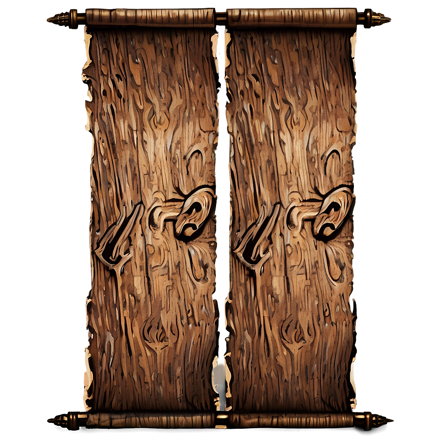 Rustic Wood Scroll Banner Png Rro41