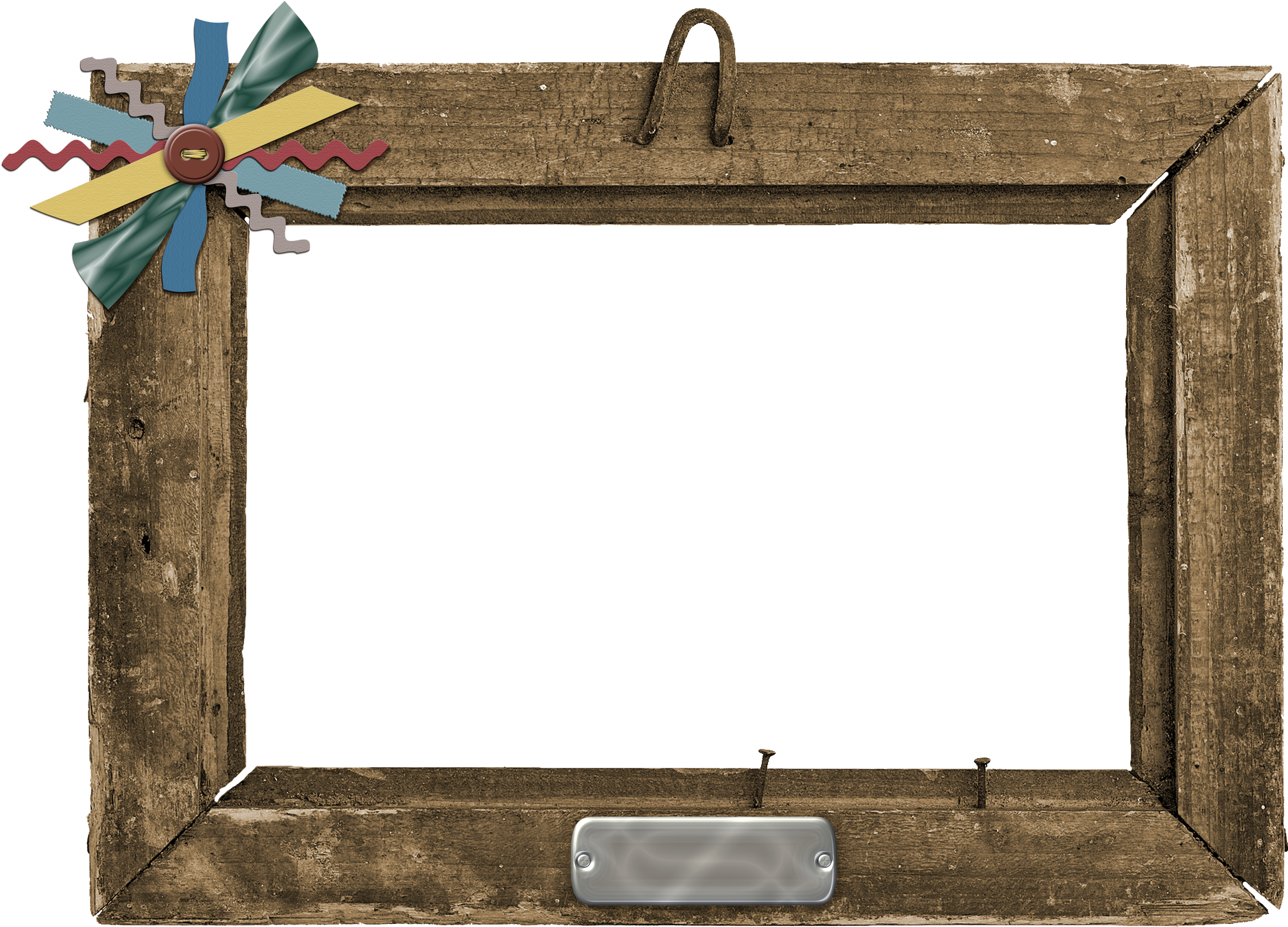 Rustic Wooden Framewith Bow Decoration