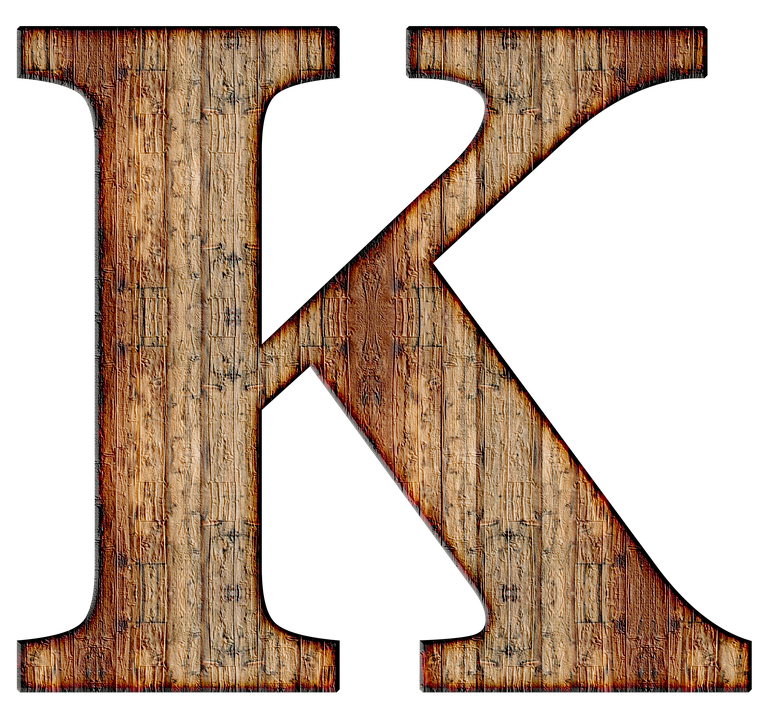 Rustic Wooden Letter K