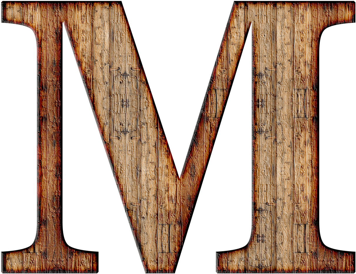 Rustic Wooden Letter M