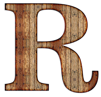 Rustic Wooden Letter R