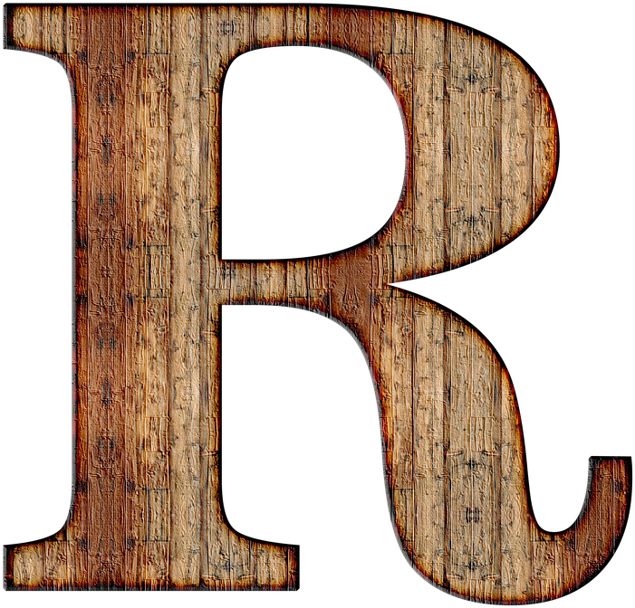 Rustic Wooden Letter R Texture