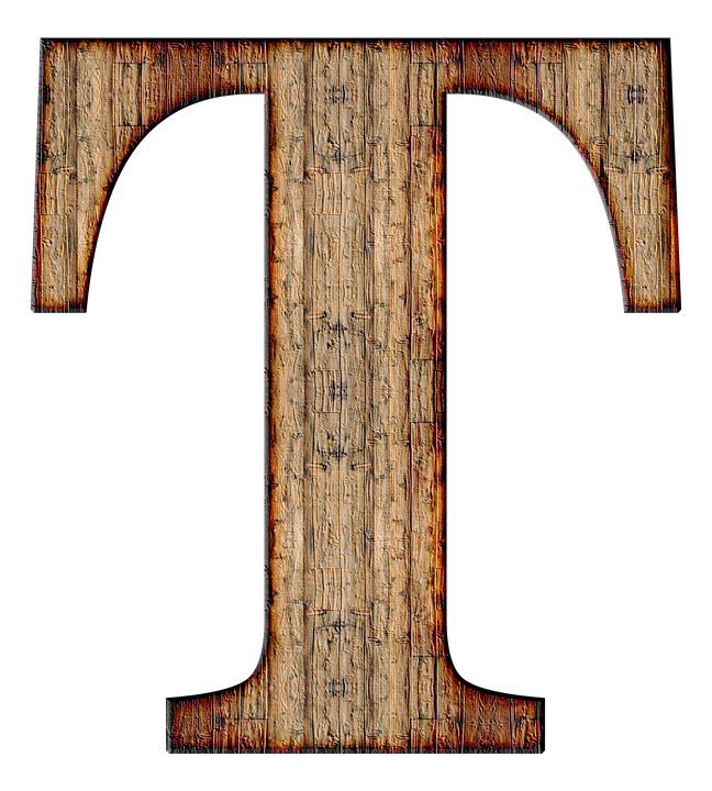 Rustic Wooden Letter T