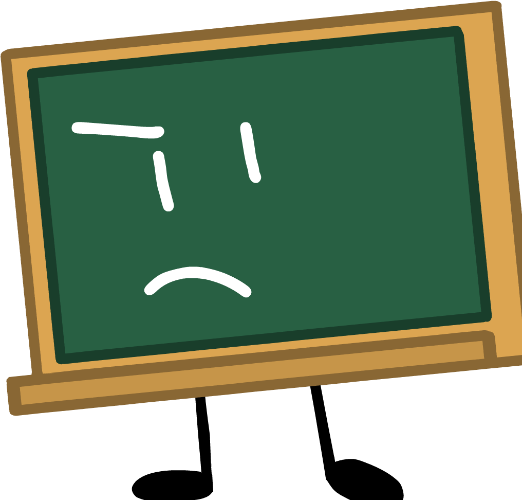 Sad Chalkboard Cartoon Character