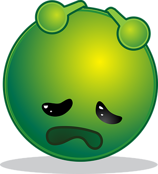 Sad Green Alien Emoji