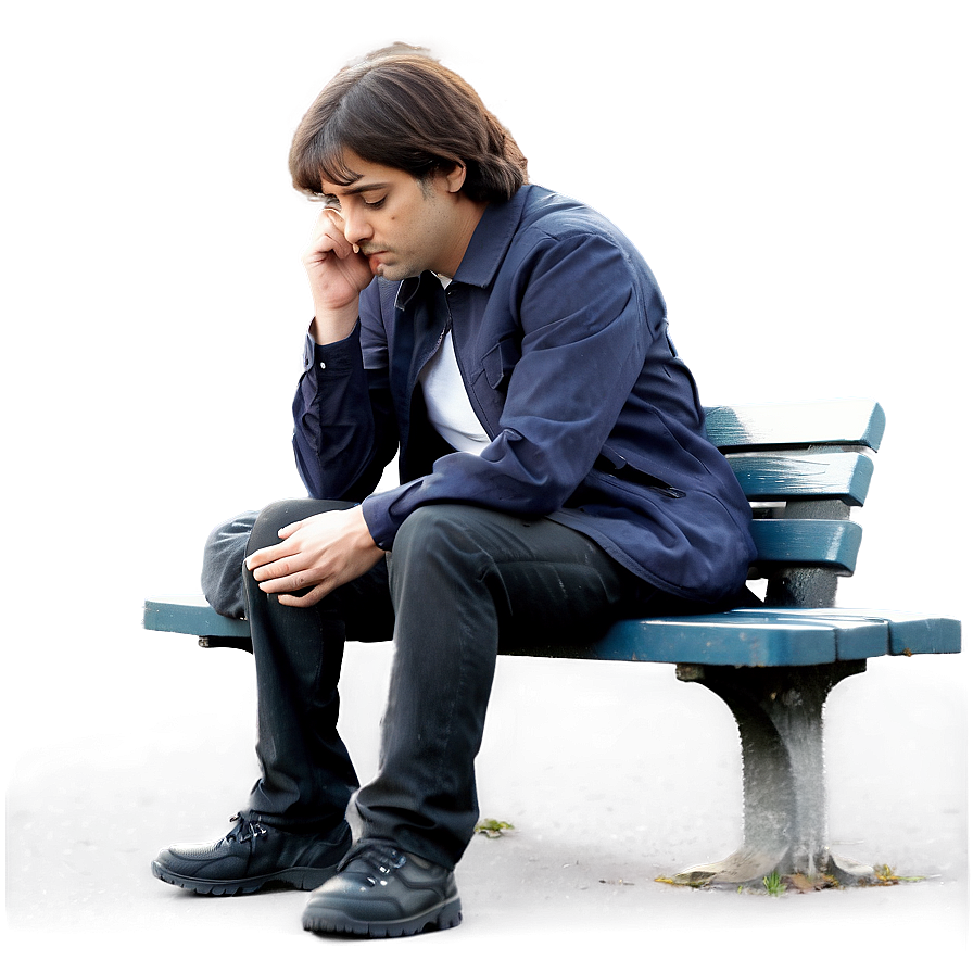 Sad Person On Bench Png 06122024