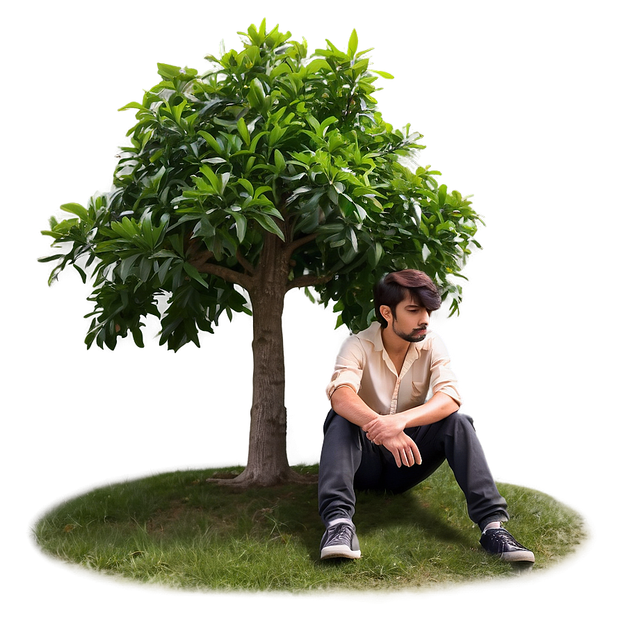 Sad Person Under Tree Png 56