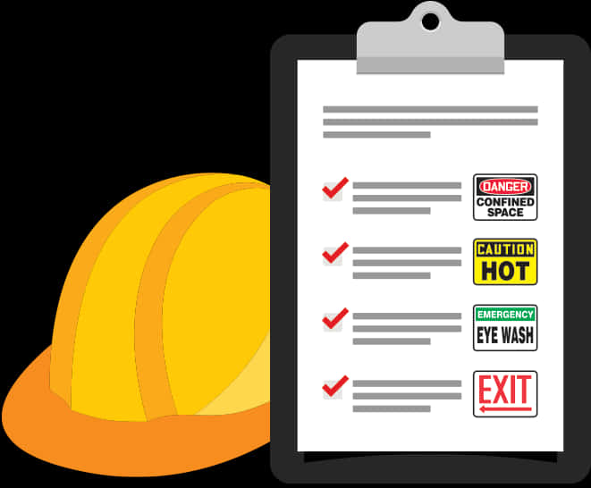 Safety Helmetand Checklist Vector