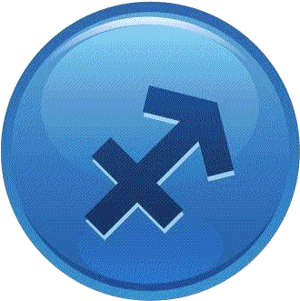 Sagittarius Zodiac Symbol Button