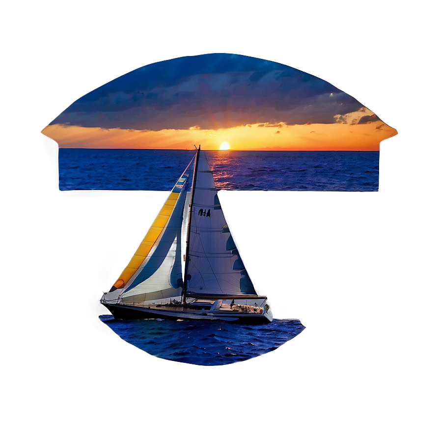 Sailing Into Sunset Horizon Png 1