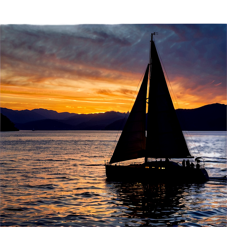 Sailing Sunset Silhouette Png Xho