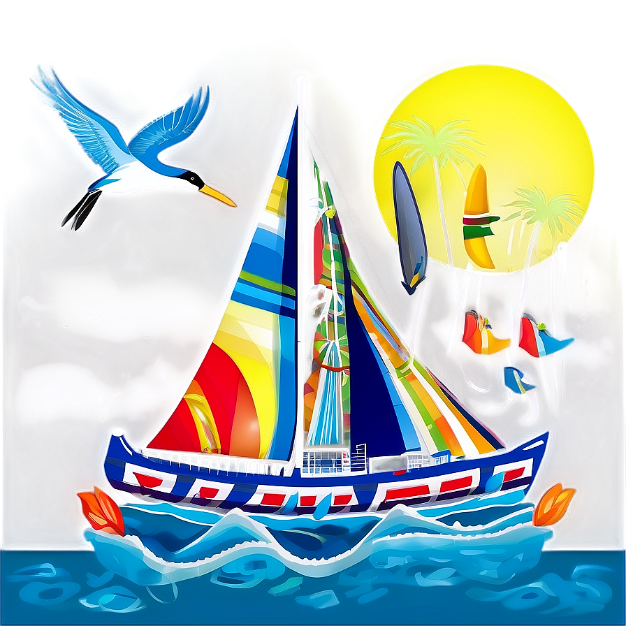 Sailing With Sea Birds Png 28