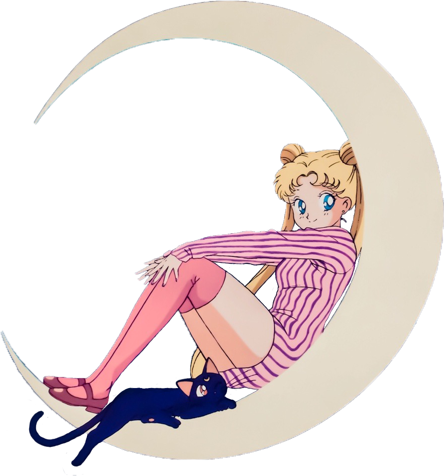 Sailor Moonand Lunaon Crescent Moon